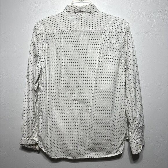 Old Navy Button Up Regular Fit Polka Dot Classic Shirt White Top Men sz Large - Picture 5 of 5